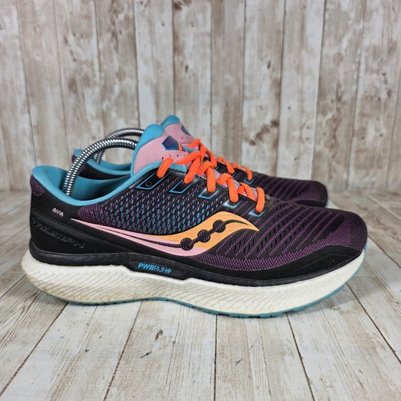 Saucony Triumph Running Shoes Cushioned Athletic Sneakers Purple Orange 9.5‎ - Picture 1 of 8